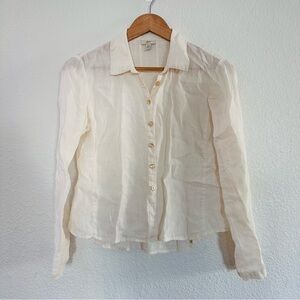 Joie 100% linen Button Up Blouse Top Size XS